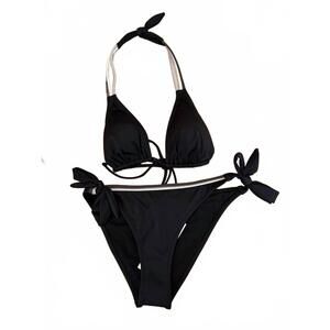 NEW SUNDEK triangle bikini top in black37